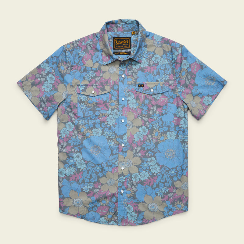 HB - H Bar B Snapshirt : Flower Power : Blues