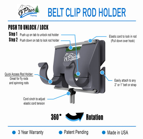O'PROS Belt Clip Rod Holder